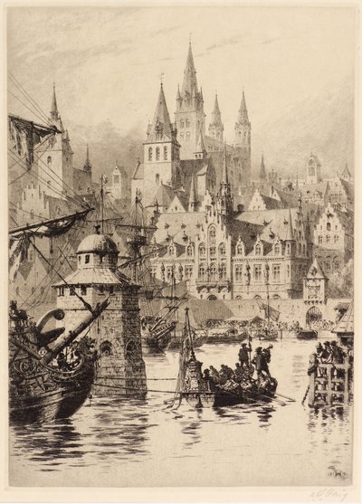 Gotiska torn och flod, Köln av Axel Haig