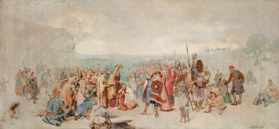 The Baptism of Olof Skötkonung in Husaby by Sigfrid of Sweden. av Axel Kulle