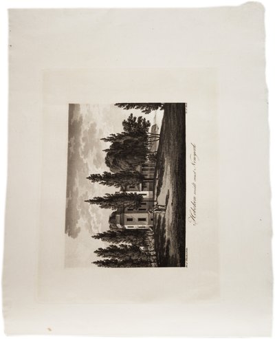 Hoboken mittemot New York, från en Atlas of the United States, 1824 (akvatint) av Axel Leonhard Klinckowström