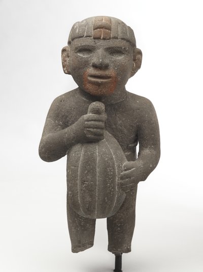 Man som bär en kakaoficka, 1440-1521 (vulkansten med spår av rött pigment) av Aztec