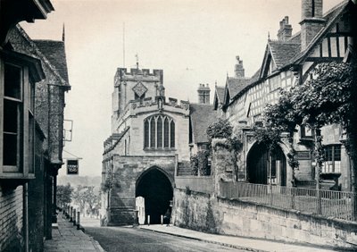 St James Church över West Gate, Warwick, Warwickshire, 1929 av BC Clayton