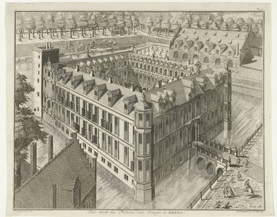Breda slott Prinsen av Oranges hov i Breda (titel på föremålet) av B.F. Immink