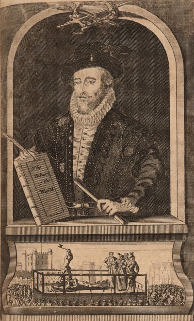 Porträtt av Sir Walter Raleigh, 1750-1760-talen. av B. Cole
