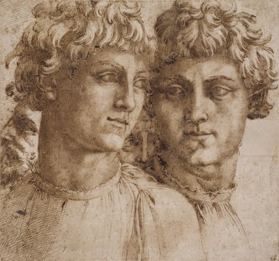 Två studier av chefen för en ungdom, c.1550 av Baccio Bandinelli
