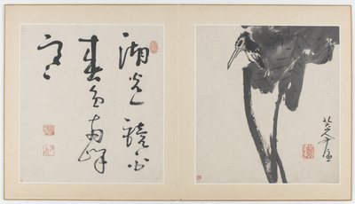 Sidor från ett album med blommor, fåglar, insekter och fiskar, Qingdynastin, 1688-89 (bläck på papper) av Bada Shanren