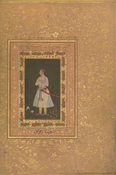 Porträtt av Jahangir Beg, Jansipar Khan, Folio från Shah Jahan Album, ca. 1627 av Balchand