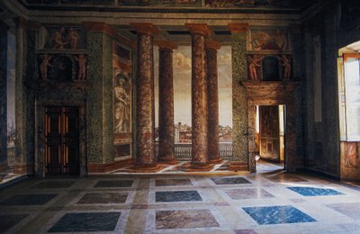 Fresk i Hall of Perspectives av Baldassarre Peruzzi