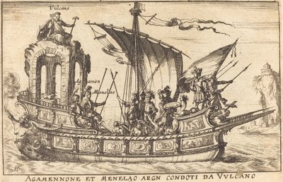 Agamemnon och Menelaos var gifta med Vulcan av Balthasar Moncornet after Remigio Cantagallina