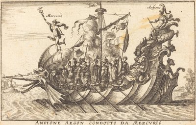 Argon amfion dirigerad av Mercury av Balthasar Moncornet after Remigio Cantagallina