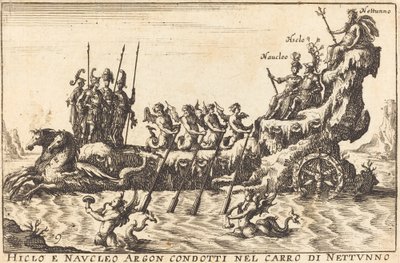 Hiclo och Naucleo Argon ledde i Neptunus vagn av Balthasar Moncornet after Remigio Cantagallina