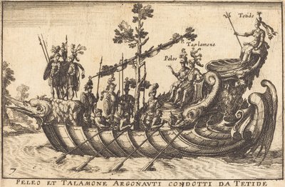 Peleus och Talamone Argonauter ledda av Thetis av Balthasar Moncornet after Remigio Cantagallina