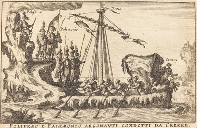 Polyphemus och Palemonio Argonauti under ledning av Ceres av Balthasar Moncornet after Remigio Cantagallina
