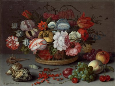 Korg med blommor, ca. 1622. av Balthasar van der Ast