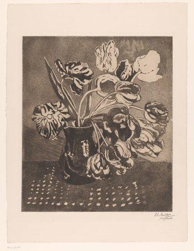 Tulpaner i en kanna av Barbara Elisabeth van Houten (signed by artist)