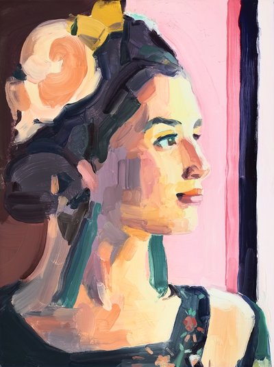 Believing, 2018 (olja på duk) av Barbara Hoogeweegen