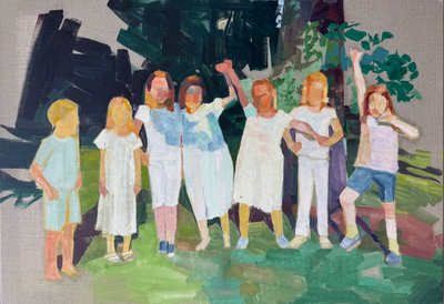 Bittersweet 4, 2025, olja på linneduk av Barbara Hoogeweegen