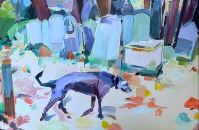 John, 2024, olja på pannå av Barbara Hoogeweegen