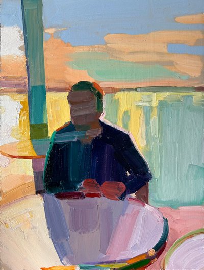 Det finns inga bortkastade dagar, 2023 (olja på duk) av Barbara Hoogeweegen