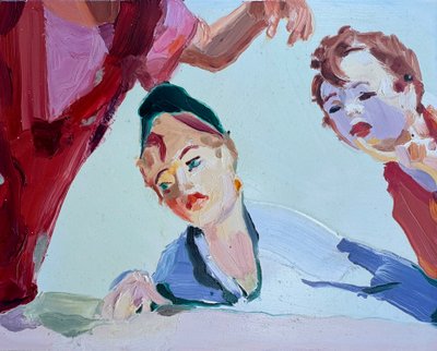 keramik 2, 2024, olja på pannå av Barbara Hoogeweegen