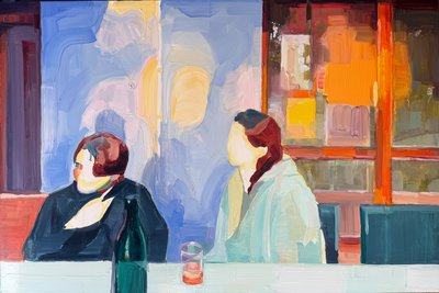 our orange, 2025, olja på pannå av Barbara Hoogeweegen