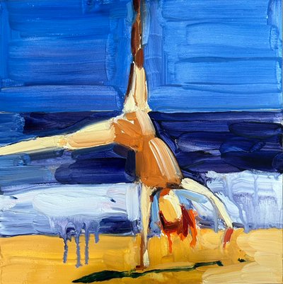 utan titel, 06/03/2024 ( olja på grundmålad gesso board) av Barbara Hoogeweegen
