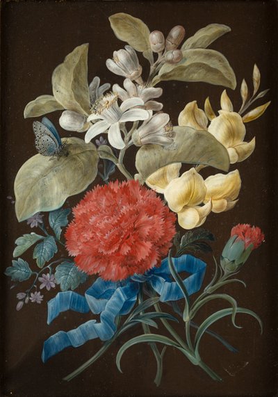 Uppsättning av fyra stilleben med fjärilar (gouache på papper på panel) av Barbara Regina Dietzsch