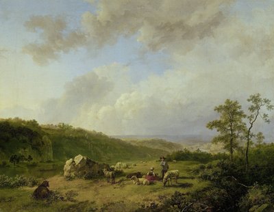 Landskap med ett hot mot regn av Barend Cornelis Koekkoek