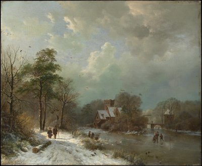 Vinterlandskap, Holland av Barend Cornelis Koekkoek