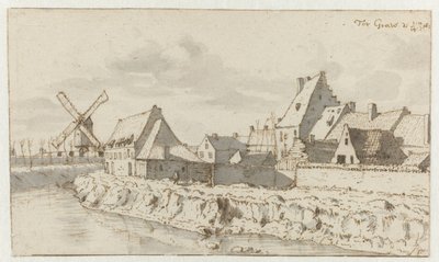 Utsikt över Grave, Norra Brabant av Barend Klotz (attributed to)