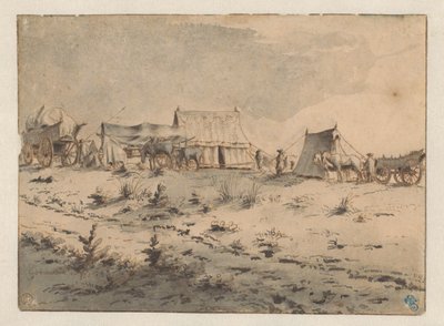 Utsikt över en armébas av Barend Klotz (attributed to)