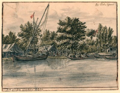 Utsikt över Willem III:s kvarter nära Bodegraven av Barend Klotz (possibly)