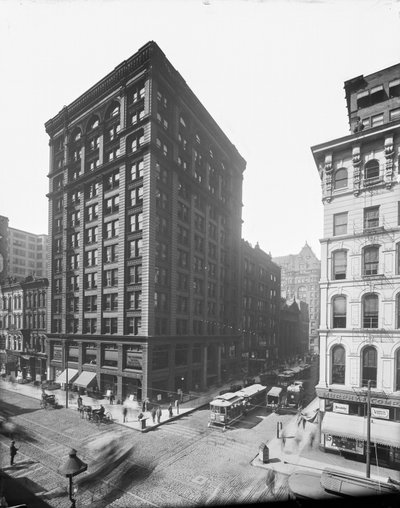 105 West Monroe Street, Chicago, Illinois, USA, ca 1895 (s/v-foto) av Barnes and Crosby