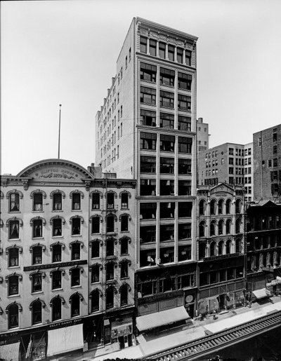 Clifton House, Thomas Church Building och J. P. Atwater Building, Chicago, Illinois, USA, ca 1900 (s/v foto) av Barnes and Crosby