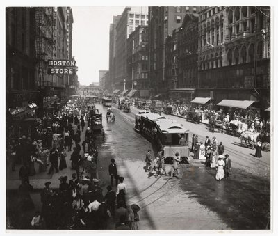 State Street, Chicago, Illinois, USA, ca 1905 (s/v-foto) av Barnes and Crosby