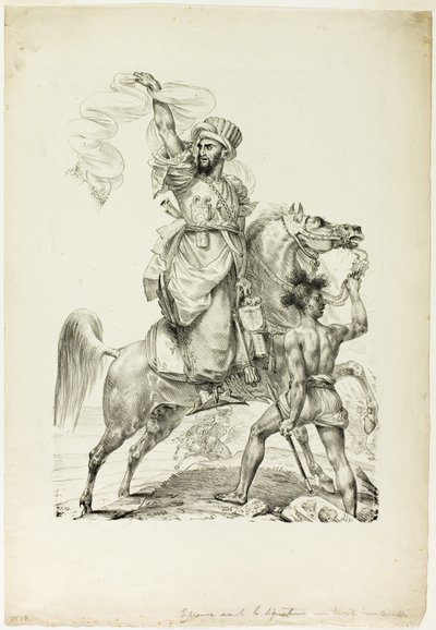 Beriden Mameluke-hövding ropar på hjälp av Baron Antoine Jean Gros