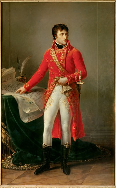 Hellängdsporträtt av Napoleon Bonaparte som förste konsul (1769-1821) Målning av Antoine Jean Gros (1771-1835). 1802. Paris, Hederslegionens museum av Baron Antoine Jean Gros