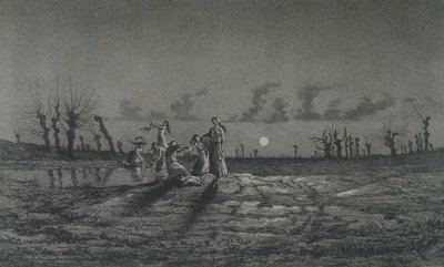 The Lavandieres or the Night Washerwomen, illustration för Legendes Rustiques av George Sand (1804-76) 1858 av Maurice Sand