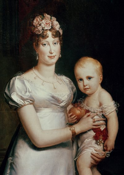 Marie-Louise (1791-1847) av Habsbourg-Lorraine och kungen av Rom (1811-32) (detalj av 18930) av Baron François Pascal Simon Gérard
