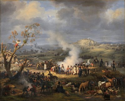 Napoleon med sina trupper inför striden av Baron Lejeune Louis-François