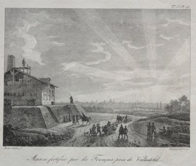 Spansk kampanj: En byggnad befäst av fransmännen nära Valladolid av Baron Louis Albert Guillain Bacler d