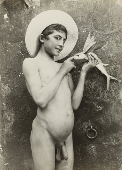 [Pojke med fisk] av Baron Wilhelm von Gloeden