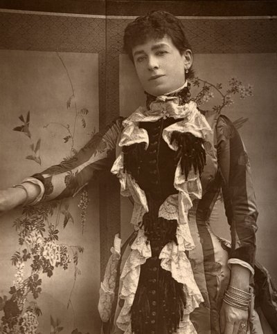 Den brittiska skådespelerskan Lady Monckton i Jim the Penman, 1886 av Barraud