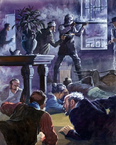Ned Kelly (1855-80) (gouache på papper) av Barrie Linklater