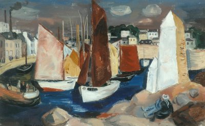 Concarneau Harbor (olja på duk) av Barry Craig