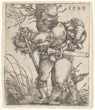 Böjande soldat lutad mot ett träd, 1520. av Barthel Beham