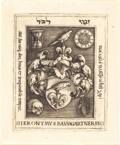 Bokskylt av Hieronymus Baumgartner av Barthel Beham