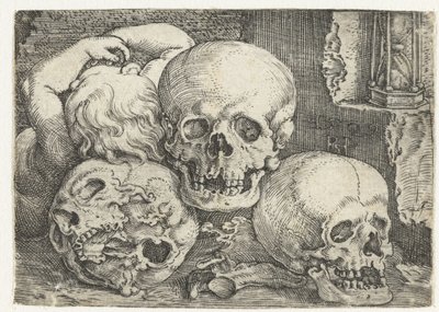 Barn med tre skallar av Barthel Beham