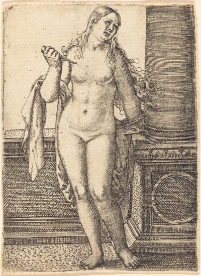 Lucretia står vid en kolumn av Barthel Beham
