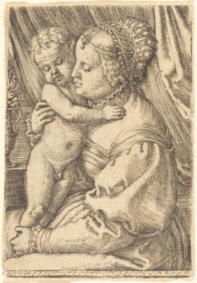 Madonna med blomvas av Barthel Beham
