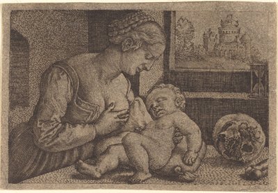Madonna med skalle av Barthel Beham